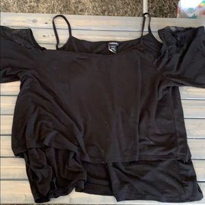 Off the shoulder black torrid top